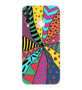PrintiFy Huawei P30 Lite ile Uyumlu Retro Color 4  Kamera Korumalı Şeffaf  Kılıf