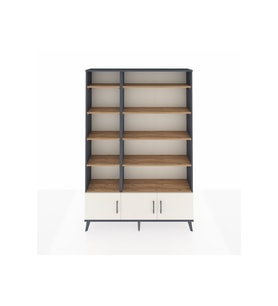 Arges Dolap 10 Raflı 3 Kapaklı 132x30x195 Antrasit-Aytaşı/Çam