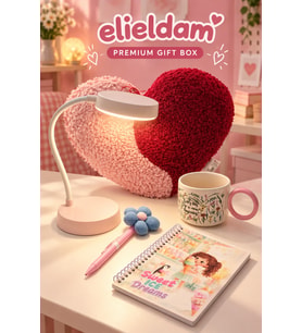 Şarjlı Masa Lambası & Peluş Kalp Yastık & Kupa Sevgiliye Hediye Seti