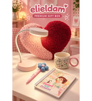 Şarjlı Masa Lambası & Peluş Kalp Yastık & Kupa Sevgiliye Hediye Seti