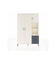 Arges Dolap 5 Raflı 3 Çekmeceli Tek Askılı 132x30x195 Aytaşı-Aytaşı/Antrasit