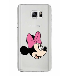 Samsung Galaxy Note 5 Kapak Minnie Mouse Tasarımlı Şeffaf Silikon Kılıf
