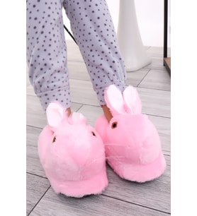 Hayvanlı H12 Tavşanlı Panduf Ev Içi Bot Panduf (Pembe)