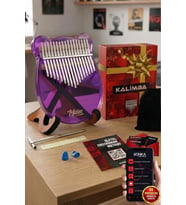 Midex KLX-660-PAK Mor Renk Cam Kalimba 17 Tuşlu Full Set