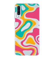 Samsung Galaxy A50  Kapak Renkli Desen Tasarımlı Şeffaf Silikon Kılıf
