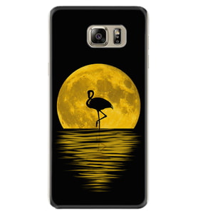 Samsung S7 Edge S20 Fe Plus Ultra S21 S22 Kılıf Desenli Silikon Ay ve Flamingo 1775