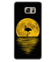 Samsung S7 Edge S20 Fe Plus Ultra S21 S22 Kılıf Desenli Silikon Ay ve Flamingo 1775