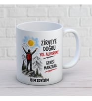 Kişiye Özel Zirveye Doğru Yol Alıyorum Gerisi Manzara Baskılı Kupa – Dağcı Temalı Motivasyon Kupası
