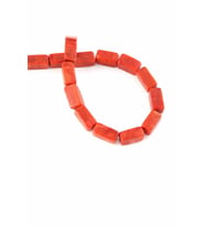 Çim Mercan Doğal Taş Parlak Kırmızı Dikdörtgen Kesim 12x14mm Dizi [AA]