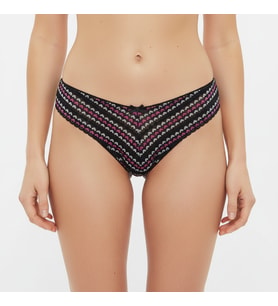 Kadın Tül Kalp Desenli Brazilian Slip Külot BB2159