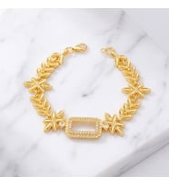 Altın Kaplama İmitasyon Gram Çerçeve Bileklik BLK-1266 (Gold)