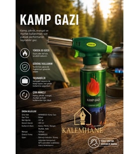 Kamp Gazı ve Ateşleyici Başlık - Ocak Kartuş 400 ml Yerli Üretim