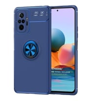Microsonic Xiaomi Redmi Note 10 Pro Max Kılıf Kickstand Ring Holder Lacivert