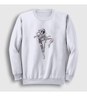 Presmono Unisex Beyaz Muay Thai Astronaut Uzay Sweatshirt 352952tt (Beyaz)