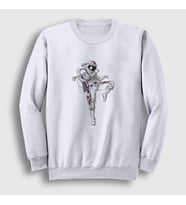 Presmono Unisex Beyaz Muay Thai Astronaut Uzay Sweatshirt 352952tt (Beyaz)