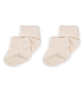 Novibaby 2'li Bambu Bebek Çorap I Ecru I 0-6 ay I Ekru Yenidoğan Bebek Çorabı (Karışık)
