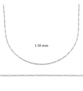 1.50 Mm Gümüş Figaro Zincir - 0.40 Mikron