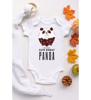 Panda Desenli Kısa Kol Bebek Body