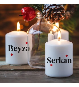 Kişiye Özel İsimlerinize Özel 2li Mum Seti