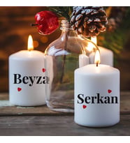 Kişiye Özel İsimlerinize Özel 2li Mum Seti