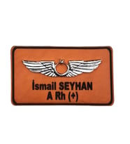 Deri Metal Rozetli Pilot İsimliği Tulum İsimlik - Deri İsimlik - Pilot İsimlik (Taba)