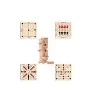 Ahşap Zeka ve Strateji Oyun Seti 5 li, 3 Taş + 9 Taş + Bihar + Surakarta ve Jenga