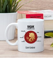 Kişiye Özel Başak Burcuna Hediye Beyaz Kupa Bardak