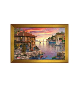 Manzara Temalı Kanvas Tablo 80 x 110 cm Gold Çerçeve