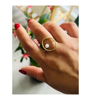 AYARLANABİLİR GOLD RENK İNCİLİ HALKA YÜZÜK ACR0302