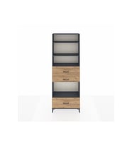 Arges Dolap 4 Raflı 3 Çekmeceli 88x30x243 Antrasit-Çam