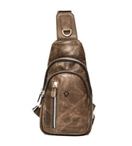 RİCH SMİTH ® GERÇEK DERİ OMUZ GÖĞÜS ÇANTASI FREEBAG / 4819 KAHVE (DUMANLI)