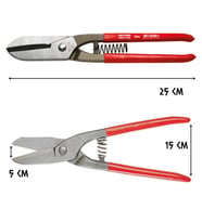Cer-Pa Norm Çelik Tenekeci Sac Makası 250 mm. (Kırmızı)