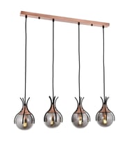 AVONNI AV-60161-4Y-BSY Siyah Boyalı Modern Avize E27 Metal Cam 70x13cm