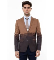 Pamuk Slim Fit Kahverengi Ceket  Wessi (Krem)