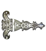 Dekoratif, Sac Tek Kuyruklu Menteşe - 69x102 mm, Büyük, Nikel, 1 Adet