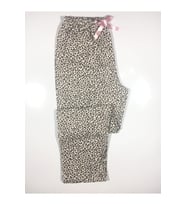 Leopar Desenli Pamuklu Cepsiz Kışlık Kadın Pijama Altı pmk4 (Kahverengi)