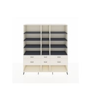 Hyperion Dolap 12 Raflı 6 Çekmeceli  220x44x243 Aytaşı-Antrasit/Aytaşı