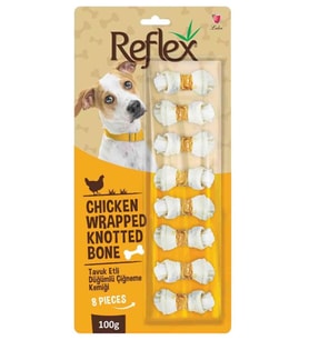 Reflex Tavuk Etli Köpek Ödülü Düğümlü Çiğneme Kemiği 8'li 100 Gr