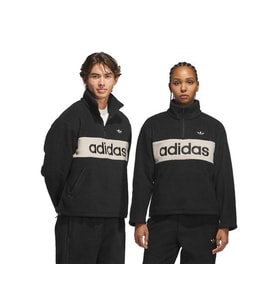 Adidas PF PULLOVER Unisex Outdoor Çeyrek Fermuarlı Polar Sweatshirts KG9164 Siyah