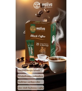 WeLive 4in1 Kahve/Reishi Mantarı ve Moringa 20'li Paket – Doğal Enerji Desteği