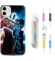 Apple iPhone 11 12 13 Mini Kılıf Kablo Koruma Spiral Silikon Play Me 1757