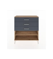 Arges Şifonyer Tek Raflı 3 Çekmeceli 88x30x96 Çam-Antrasit