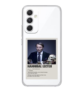 Samsung Galaxy A34 Uyumlu Hannibal Lecter Minimalist Poster Desenli Şeffaf Telefon Kılıfı