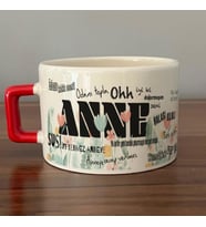 Anne Sözleri Tam Tur Baskılı Baskılı Kırmızı Kulplu C Fincan