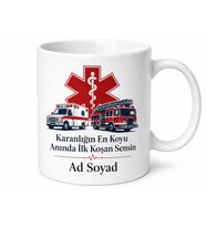 Dünya Acil Yardım Günü Hayat Kurtaranlara Özel Tasarım Porselen Kupa Bardak Hediye