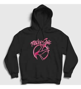 Presmono Unisex Siyah Neon Mötley Crüe Kapüşonlu Sweatshirt 384968tt