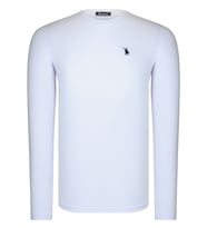 T8588 DEWBERRY BİSİKLET YAKA UZUN KOL T-SHIRT-AÇIK BEYAZ