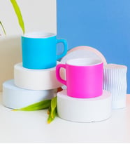 Seraclass 2'li Renkli Nescafe Fincanı & Pembe, Mavi