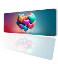 SonicTouch Dijital Çizim Kalpler Kaymaz Taban Pürüzsüz Yüzey Gamer Oyuncu Klavye Mouse Pad 32x70Cm