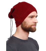 Erkek Kırmızı Polar Boyunluk Bere Bordo